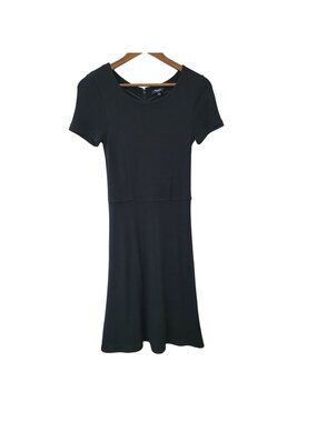 Madewell Black Midi Dress Womens Size S Classic Chic